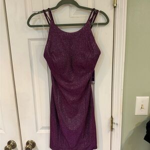 Elegant Purple Glitter Dress